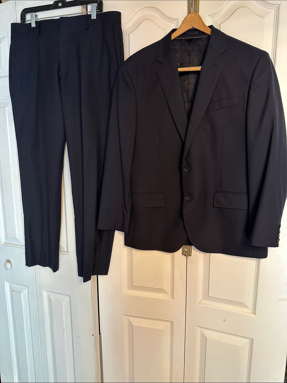 J. Crew Men's Dark Navy Two-Piece Suit Blazer & Trousers